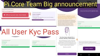 Kyc Update Pi Network Pi Core Team Big Announcement All Pi Network User Kyc Problem Solve [upl. by Analad64]