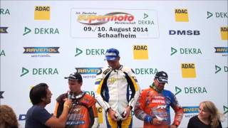 Int German Supermoto Schaafheim 2014  Podium S2 [upl. by Nwadrebma]