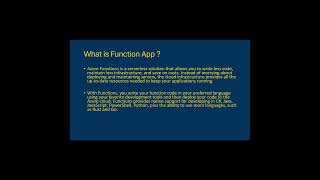 Azure Function App  Introduction [upl. by Annaej]