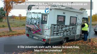 2 Schwedter Autokorso für Frieden Freiheit und Souveränität am 29102023 in SchwedtOder [upl. by Madaih]