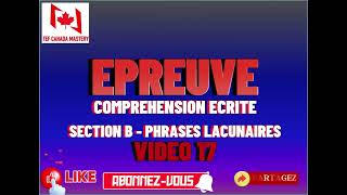 TEF Canada  Compréhension Ecrite Section A Score C2  Entrée Express Canada Video17 [upl. by Kanal]