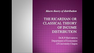 Ricardian Theory of Income DistributionSemester 02Paper VLecture 04 [upl. by Shipman]