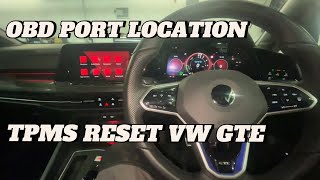 OBD PORT LOCATION TPMS RESET VW GTE [upl. by Anahcra]