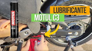 VEJA O MELHOR LUBRIFICANTE PARA MOTO  COMO LUBRIFICAR A CORRENTE COM MOTUL C3 [upl. by Ax]