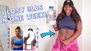 I drank a GALLON of WATER EVERY DAY for a WEEK  weight loss  before amp after results [upl. by Verlee]