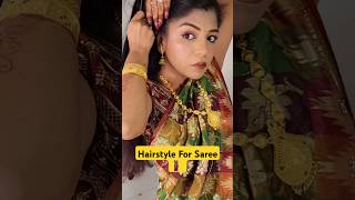 Hairstyle For Saree Indian Makeup Look Hair Tutorial For Parties Puja Hairso [upl. by Nosirrag578]