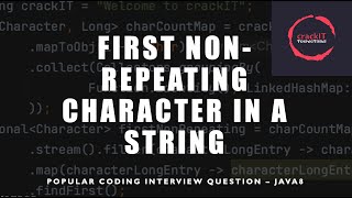 Java Coding Interview Questions  First Nonrepeating Character in a String [upl. by Ahsiuqal7]