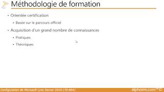 alphormcom  Présentation de la Formation Lync Server 2010 70664 [upl. by Cadal912]