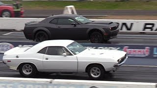 Dodge Demon vs Old School Muscle Cars  drag racing [upl. by Adnilim]