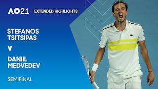 Stefanos Tsitsipas v Daniil Medvedev Extended Highlights  Australian Open 2021 Semifinal [upl. by Boggs]