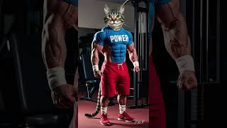 Muscular cat standing in the gym 344p [upl. by Klayman]