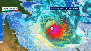 Tropical Cyclone Jasper intensifies into category four system [upl. by Nivlac292]