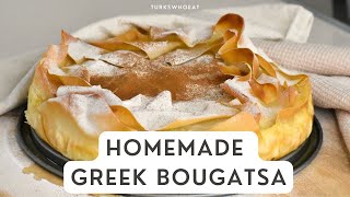 Homemade Greek Bougatsa Phyllo Custard Pie [upl. by Leilah]