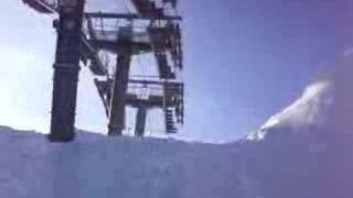 The very scary SCARE chair  Val dIsere Lessieres Express ski lift [upl. by Nalda]