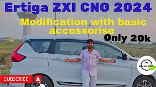 ERTIGA ZXI CNG 2024 MODEL FULL MODIFICATION IN TELUGU viral ertiga2024 modification [upl. by Aholla]