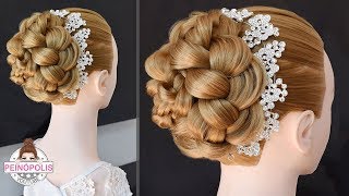 Peinados Recogidos con Trenzas para Novias  Quinceañeras  Fiestas  Primera Comunion [upl. by Arlene955]