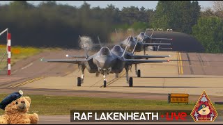 LIVE US AIR FORCE 16x F35 DEPARTURES 48TH FIGHTER WING USAF • RAF LAKENHEATH 050424 [upl. by Annahpos]