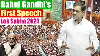 Rahul Gandhis Powerful First Speech in 18th Lok Sabha 2024  Parliament Live  INDIA Vs NDA  Congr [upl. by Ajidahk]