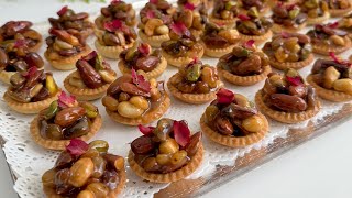 Mini Tartelettes Caramel et Fruits Secs  Gâteaux Aïd 2024 [upl. by Anilek]