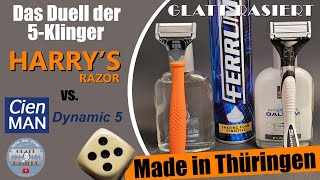 DUELL DER 5KLINGER ║ Harrys vs Lidl Cien  Nassrasur  Rasierhobel  GLATT  RASIERT [upl. by Modie]