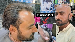 Head Shave and most attractive dandruff 2024 full video pakistan babarshop [upl. by Ratha]