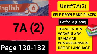 Unit72 A quotDaffodilsquot Poem Translation amp Solved Exercise Part II  Class 6th Kpk Board English [upl. by Lamond]