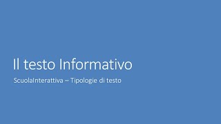 Il Testo Informativo [upl. by Inahteb]