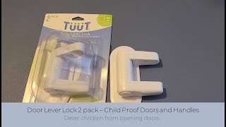 In Hand Review of Door Lever Lock 2 Pack Child Proof Doors amp Handles [upl. by Kenay]