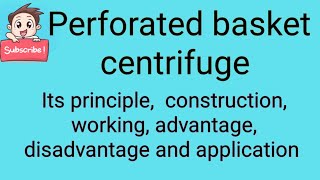 Perforated basket centrifuge [upl. by Hendry490]