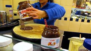 Nutella and Pine Nut Crepe in Rome Italy [upl. by Eillehs]