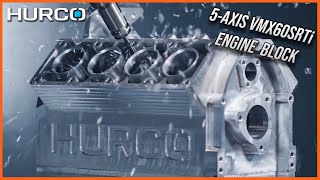 5Axis Milling Engine Block  Hurco VMX60SRTi 5Axis CNC [upl. by Aihtibat]