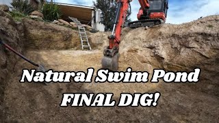 Building Our Natural Swim Pond  THE FINAL DIG   229 [upl. by Chesney]