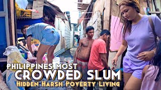 The Most Crowded Slum In The Philippines  Ultimate Unseen Secret Poverty In Happyland  4K 🇵🇭 [upl. by Kass]