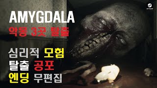 아미그달라편도체 Amygdala 장소가 다른 악몽 3군데를 탈출해야 하는 심리 모험 공포게임 엔딩 [upl. by Noseaj]