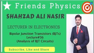 Analog Electronics Analysis of BJT Circuits Lecture36 by Shahzad Ali Nasir UrduHindi FULL HD [upl. by Roana]