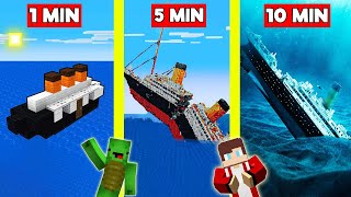 TITANIC Build Battle In Minecraft  NOOB VS PRO CHALLENGE  Maizen Mizen Mazien Parody [upl. by Ocirrej]