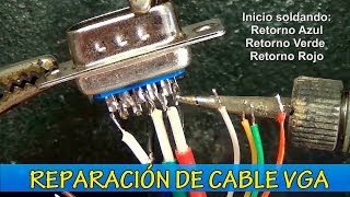 Reparando cable VGA [upl. by Ruford222]