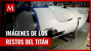 Las sorprendentes imágenes de los restos rescatados del submarino Titan [upl. by Leirraj]