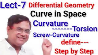 Curvature  Torsion  Screw Curvature  Curve in Space  differential Geometry [upl. by Dnalra]