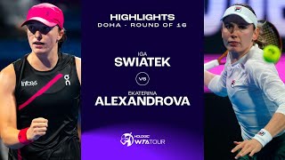 Iga Swiatek vs Ekaterina Alexandrova  2024 Doha Round of 16  WTA Match Highlights [upl. by Bondon]