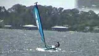 Flying a hull on a Hobie Wave catamaran [upl. by Mirisola]