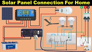 Solar Panel Connection with Inverter and Battery for Home TheElectricalGuy [upl. by Enajharas]