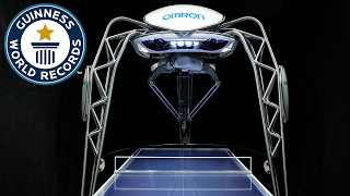 Table tennis playing robot breaks world record  Guinness World Records Japan [upl. by Aihtnamas959]