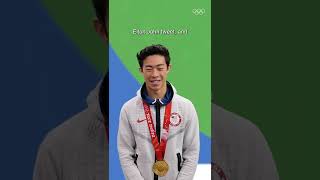 Nathan Chen reacts to his Beijing 2022 gold medalwinning free skate [upl. by Marjana]