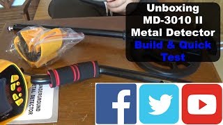 Unboxing MD3010 II Metal Detector Build amp Quick Test [upl. by Hgielyk]