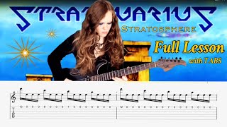 Stratosphere by Stratovarius  Full Guitar Lesson with TABS [upl. by Verina551]