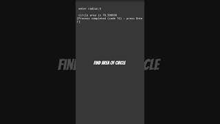 write a program to find area of circle apeirr aarea rradius coding [upl. by Baldwin]