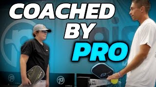 45 Pickleball Player Takes a Lesson From a Pro [upl. by Ardnuaek553]