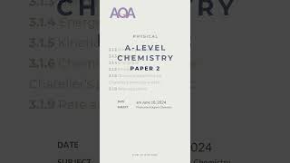 ALevel Chemistry AQA topic list [upl. by Relyhcs]