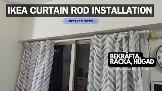 Ikea Curtain Rods Installation  Detailed Instructions [upl. by Jillane]